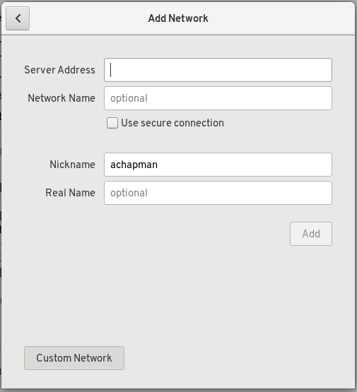 Polari network dialog